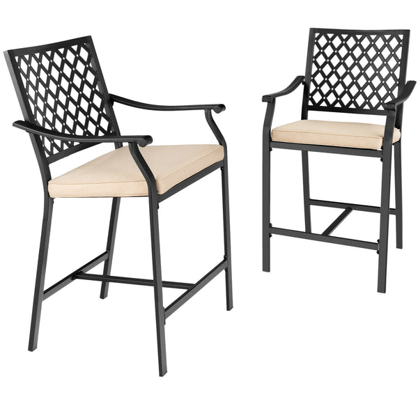43" height fits well to most bar tables<br>Suitable for poolside  backyard  garden  and so on<br>Comfortable to sit with cozy backrest  armrests  and footrest<br>The soft cushion provides softness and coziness for you<br>Fix straps effectively avoid cushi