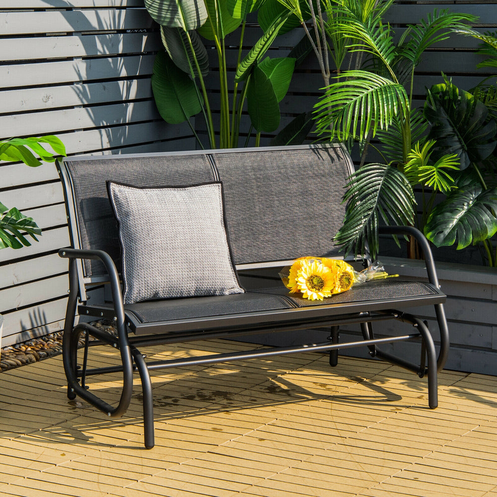 Made of solid steel which is rust-proof and waterproof for longer use <br>Breathable and durable fabric for comfortable seating experience <br>Smooth and gentle gliding system to make you relax <br>Can be placed on the ground steadily with stable base <br