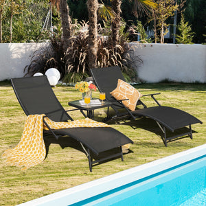 If you want to enjoy a lazy afternoon on your beautiful outdoors  these comfortable outdoor chaise lounge chairs are ready to be used! Â  The lightweight design allows you to carry these outdoor recliners to the desired places easier. What's more  the 5-p