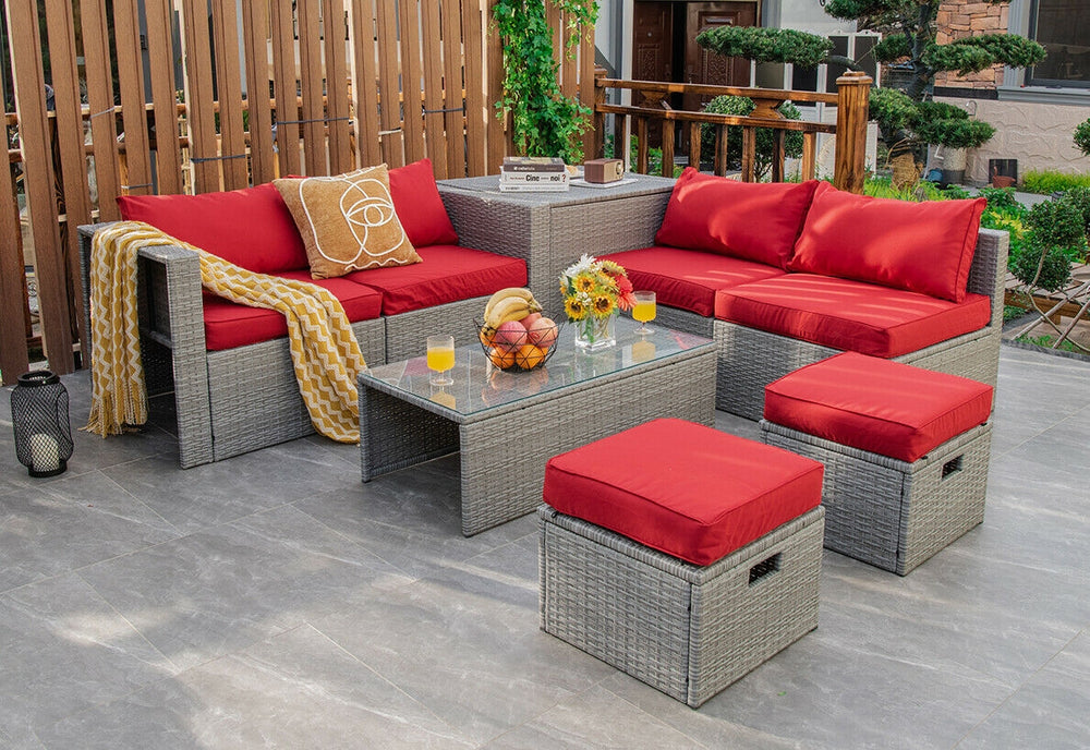 The full set comes in 4 separate packages  which might not arrive on the same day<br>8-piece seat for more creative combinations<br>Fetch different belongings with ease because of the practical coffee table<br>Sturdier and safer to use with high quality t