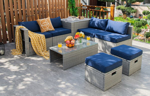 The full set comes in 4 separate packages  which might not arrive on the same day<br>8-piece seat for more creative combinations<br>Fetch different belongings with ease because of the practical coffee table<br>Sturdier and safer to use with high quality t