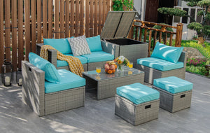 The full set comes in 4 separate packages  which might not arrive on the same day<br>8-piece seat for more creative combinations<br>Fetch different belongings with ease because of the practical coffee table<br>Sturdier and safer to use with high quality t