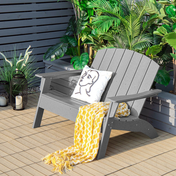 Ample seating space allows 2 people to sit together<br>Come with strong loading capacity up to 660 lbs<br>Ensure strong stability with sturdy triangular structure<br>Weather-resistant HDPE material and 304 stainless steel screws for outdoor durability<br>