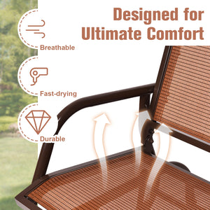 Made of solid steel which is rust-proof and waterproof for longer use <br>Breathable and durable fabric for comfortable seating experience <br>Smooth and gentle gliding system to make you relax <br>Can be placed on the ground steadily with stable base <br
