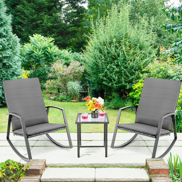 Made of high quality PE rattan and rustproof steel frame  this patio furniture set ensures long-lasting use and requires simple maintenance. Â  Comes with a breathable seat cushion with straps  you can fix or remove it easily. It is worth mentioning that 