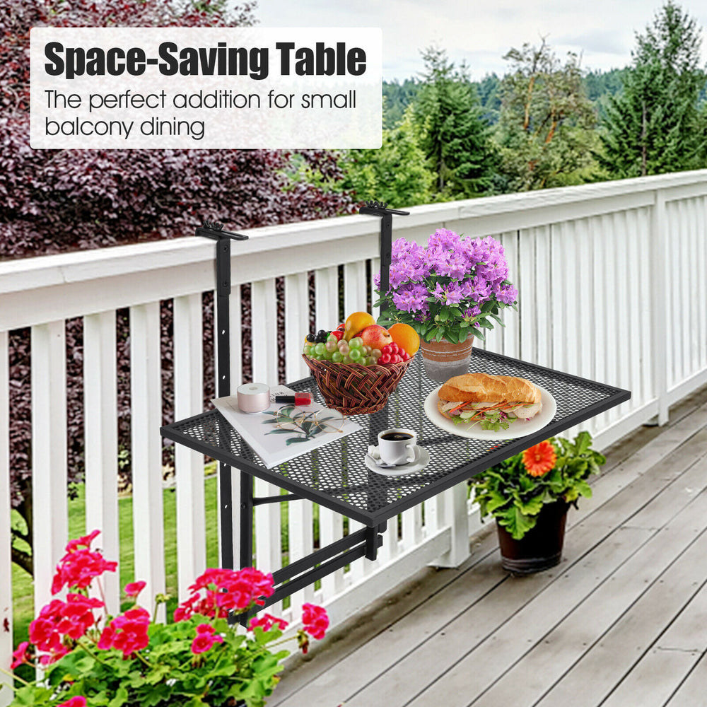 The hanging flower pot rack brings you extra usable space  as long as there is a fence for it to hang. Â  Multifunctional shelves can increase space for placing flower pots. Additionally  if you want to enjoy the sunbath on the balcony  this shelf can be 