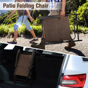 These 4 folding chairs are a good choice for relaxation  rest and entertainment. Â  These folding chairs with rugged frame is rust-proof  which can withstand the toughest weather conditions. Besides  it is with breathable stretch fabric  well ventilated a