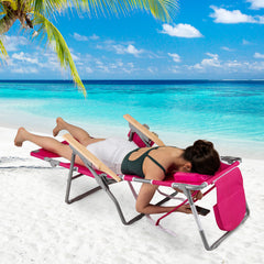 3-in-1 design: suitable for full flat sunbathing  lounging  or sitting<br>The face and arm holes allow for reading books or playing mobile while sunbathing<br>Comes with a detachable pillow  a footrest  and wood armrests for enhanced comfort<br>Equipped w