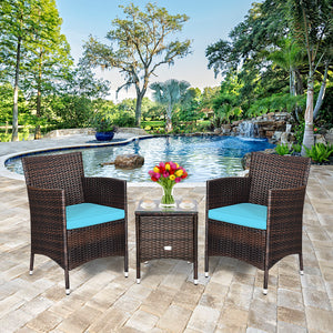 This item includes 2 rattan chairs(with cushions)  a coffee table and instruction<br>Rattan chair with comfortable cushions  adds elegance and practicality<br>The ergonomic armrest and the cradle-shape seat provide a relaxing zone<br>A coffee table with t