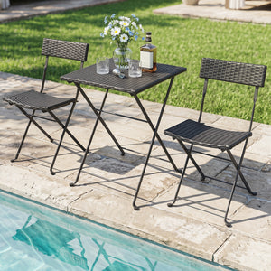 Functional coffee table with ample surface for drinks snacks and decorations<br>Ergonomic inclined backrest on each chair for proper lumbar support<br>Sturdy X-shaped metal frame ensuring stability and durability<br>Non-slip foot pads prevent movement on 