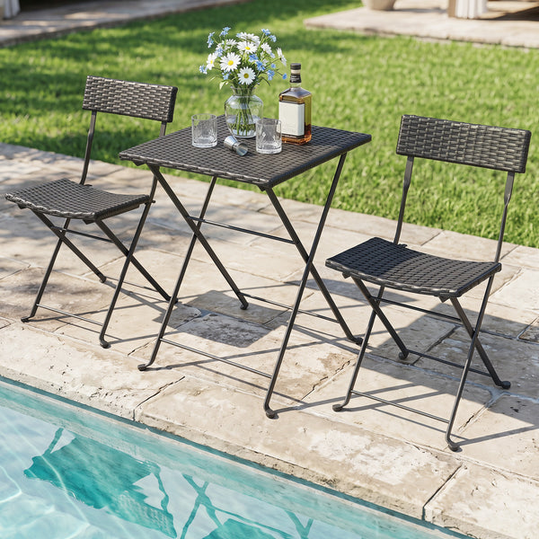 Functional coffee table with ample surface for drinks snacks and decorations<br>Ergonomic inclined backrest on each chair for proper lumbar support<br>Sturdy X-shaped metal frame ensuring stability and durability<br>Non-slip foot pads prevent movement on 