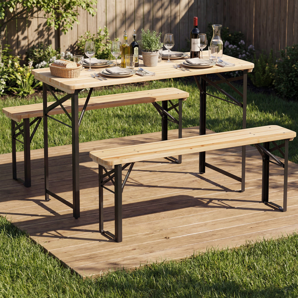 Solid fir wood for long-lasting durability and natural beauty<br>Allow for smooth touch and easy cleaning with splinter-free surface<br>Ensure stable and reliable support with sturdy metal frame<br>Reinforced X-shaped structure for additional stability<br