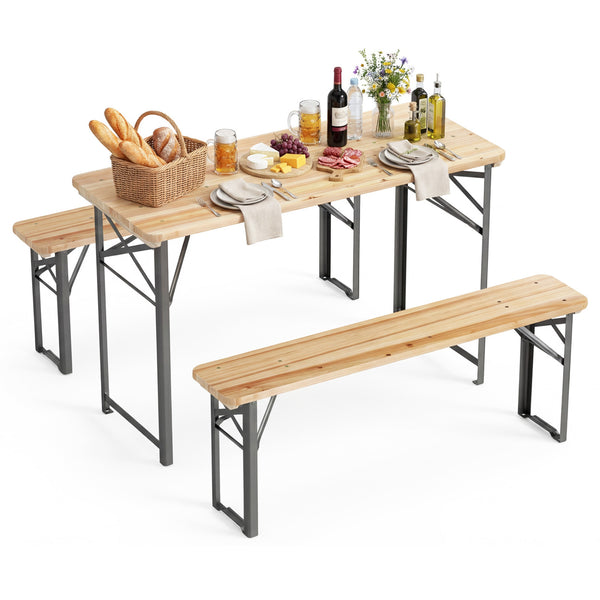 Solid fir wood for long-lasting durability and natural beauty<br>Allow for smooth touch and easy cleaning with splinter-free surface<br>Ensure stable and reliable support with sturdy metal frame<br>Reinforced X-shaped structure for additional stability<br