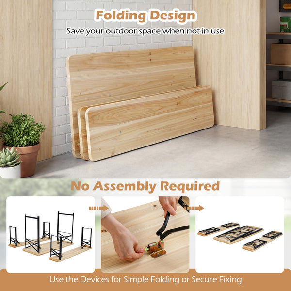 Solid fir wood for long-lasting durability and natural beauty<br>Allow for smooth touch and easy cleaning with splinter-free surface<br>Ensure stable and reliable support with sturdy metal frame<br>Reinforced X-shaped structure for additional stability<br