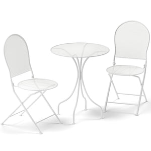 Crafted with a powder-coated metal frame for enhanced durability<br>Supports up to 330 lbs per chair  110 lbs for the table<br>Curved table legs provide robust support and stability<br>Chairs feature a sturdy X-shaped structure for optimal support<br>Ergo