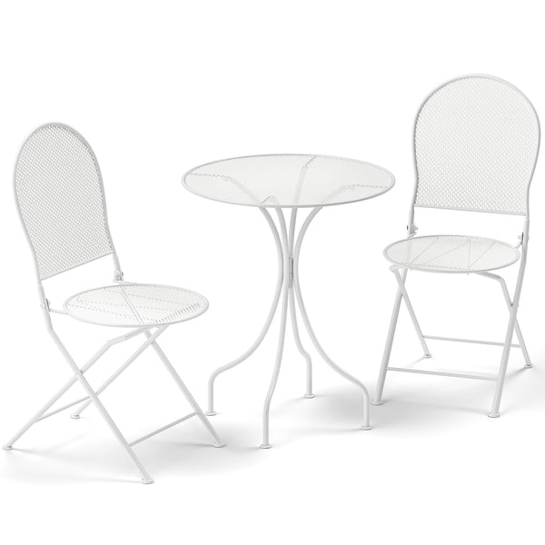 Crafted with a powder-coated metal frame for enhanced durability<br>Supports up to 330 lbs per chair  110 lbs for the table<br>Curved table legs provide robust support and stability<br>Chairs feature a sturdy X-shaped structure for optimal support<br>Ergo