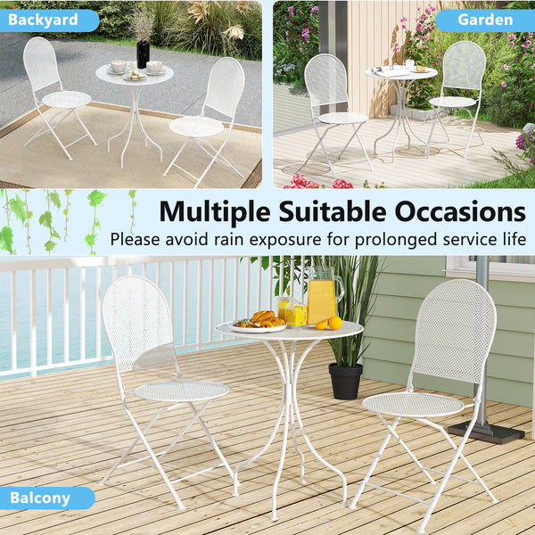 Crafted with a powder-coated metal frame for enhanced durability<br>Supports up to 330 lbs per chair  110 lbs for the table<br>Curved table legs provide robust support and stability<br>Chairs feature a sturdy X-shaped structure for optimal support<br>Ergo