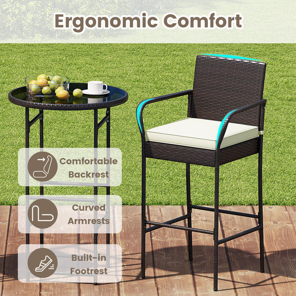 Made of hand-woven PE wicker for extended elegance<br>Inclined backrest  curved armrests and cozy footrest for relaxation<br>Soft cushions with elastic sponge fillings for more comfort<br>Smooth zippers make cushion covers easy to remove and clean<br>Fixi