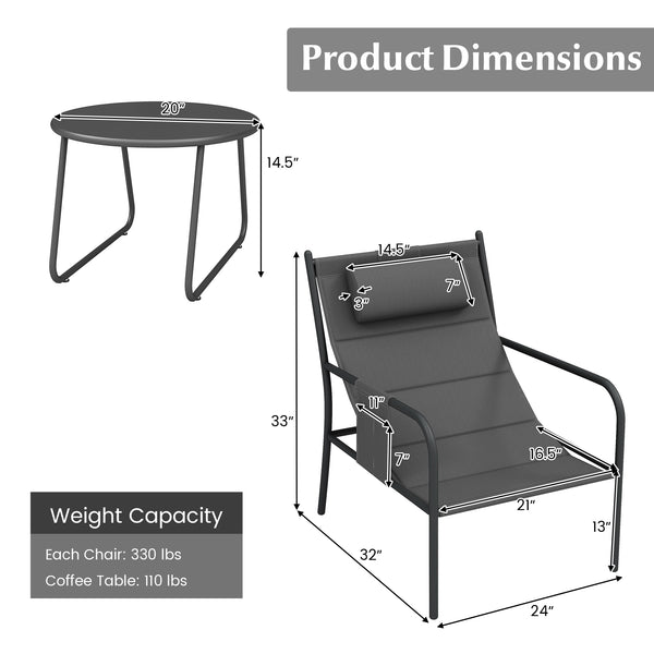 Contoured seat design makes you fully relaxed<br>Elastic headrests enhance comfort  detachable when unused<br>Sponge-filled seats ensure optimal coziness<br>Skin-friendly and breathable seat fabric increases comfort<br>Heavy-duty metal frame offers great 