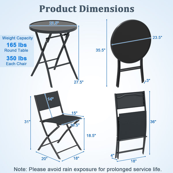 Comfortable and refreshing experience with breathable fabric<br>Fade-resistant for long-lasting elegance<br>105Â° ergonomic backrests for hours of seating without fatigue<br>Portable full-fold design for space saving<br>Tempered glass tabletop for reliabl