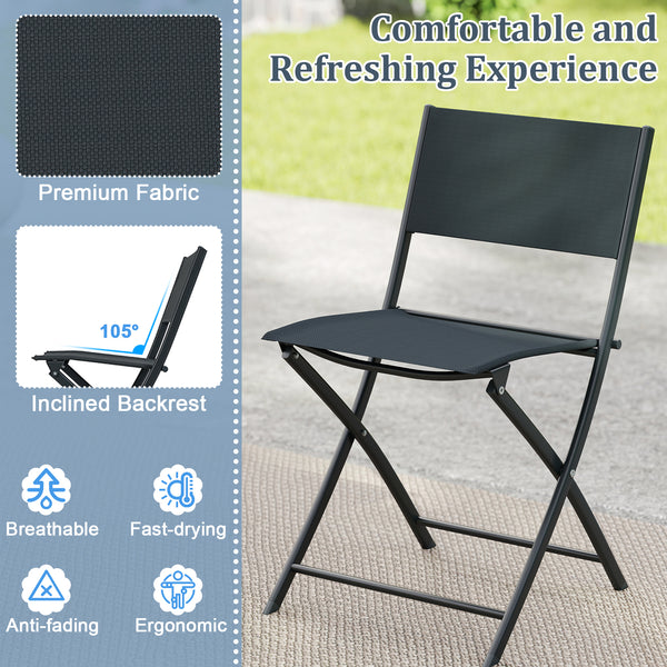 Comfortable and refreshing experience with breathable fabric<br>Fade-resistant for long-lasting elegance<br>105Â° ergonomic backrests for hours of seating without fatigue<br>Portable full-fold design for space saving<br>Tempered glass tabletop for reliabl