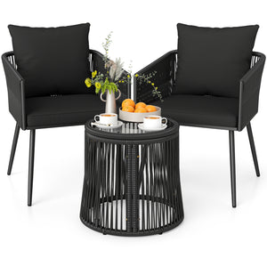 Hand-wrapped PE rattan offers stylish and sun-resistant outdoor durability<br>Soft seat and back cushions provide enhanced everyday seating comfort<br>Zippered cushion covers for easy maintenance<br>Ergonomic backrest design promotes better posture during