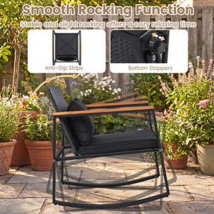 Smooth rocking mechanism with stable and slight motion for cozy relaxation<br>Anti-slip strips and adjustable feet ensuring balanced and secure rocking<br>Thickened padded cushion and soft back pillow for ultimate comfort<br>Removable and washable cover w