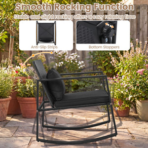 Smooth rocking mechanism with stable and slight motion for cozy relaxation<br>Anti-slip strips and adjustable feet ensuring balanced and secure rocking<br>Thickened padded cushion and soft back pillow for ultimate comfort<br>Removable and washable cover w