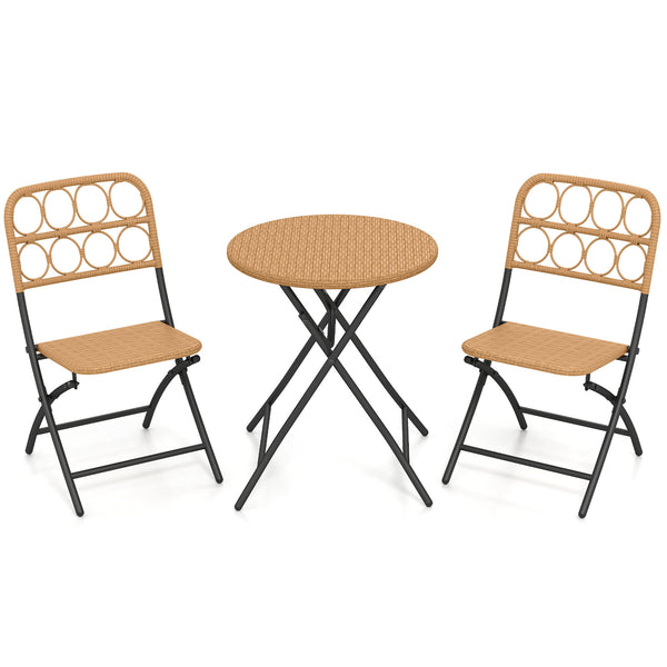 Handwoven rattan ensures sun-resistant and appealing surfaces<br>Folding design for easy storage and convenient portability<br>Robust frame delivers strong  long-lasting support<br>X-shaped support provides enhanced stability and strength<br>Each chair wi