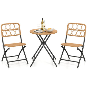 Handwoven rattan ensures sun-resistant and appealing surfaces<br>Folding design for easy storage and convenient portability<br>Robust frame delivers strong  long-lasting support<br>X-shaped support provides enhanced stability and strength<br>Each chair wi