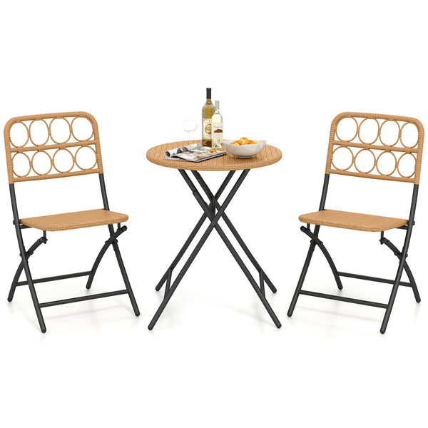 Handwoven rattan ensures sun-resistant and appealing surfaces<br>Folding design for easy storage and convenient portability<br>Robust frame delivers strong  long-lasting support<br>X-shaped support provides enhanced stability and strength<br>Each chair wi