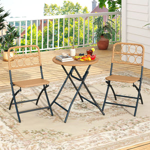 Handwoven rattan ensures sun-resistant and appealing surfaces<br>Folding design for easy storage and convenient portability<br>Robust frame delivers strong  long-lasting support<br>X-shaped support provides enhanced stability and strength<br>Each chair wi