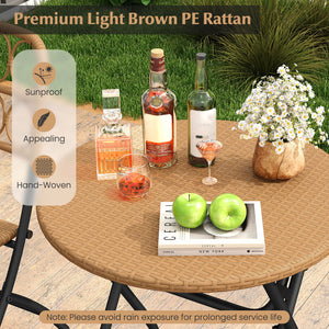 Handwoven rattan ensures sun-resistant and appealing surfaces<br>Folding design for easy storage and convenient portability<br>Robust frame delivers strong  long-lasting support<br>X-shaped support provides enhanced stability and strength<br>Each chair wi