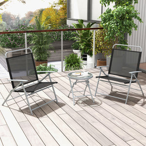 22.5" wide seat with comfortable armrests for optimal coziness<br>Durable and cozy seat fabric is ideal for outdoor use<br>Reinforced metal frame for high stability<br>Fixing buckles keep the 3 pieces expanded<br>Anti-slip footpads protect the ground from