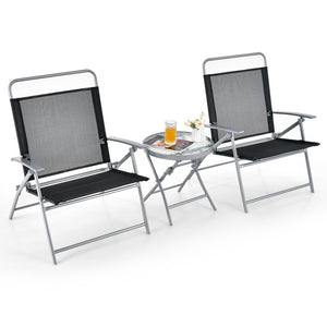 22.5" wide seat with comfortable armrests for optimal coziness<br>Durable and cozy seat fabric is ideal for outdoor use<br>Reinforced metal frame for high stability<br>Fixing buckles keep the 3 pieces expanded<br>Anti-slip footpads protect the ground from