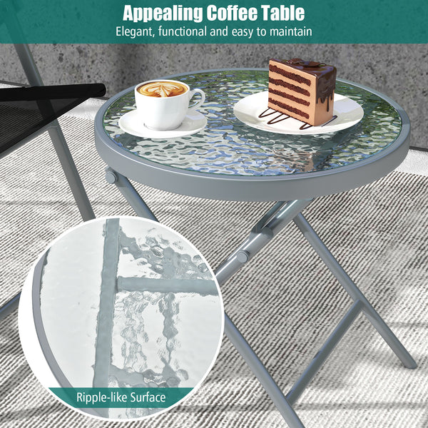 22.5" wide seat with comfortable armrests for optimal coziness<br>Durable and cozy seat fabric is ideal for outdoor use<br>Reinforced metal frame for high stability<br>Fixing buckles keep the 3 pieces expanded<br>Anti-slip footpads protect the ground from