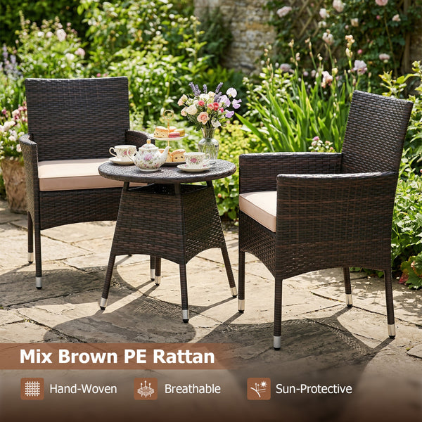 Get breathable airflow with mix brown PE rattan<br>Hand-woven craftsmanship for an elegant classic look<br>The sun-protective surface ensures long-lasting durability<br>Contoured design for releasing your daily fatigue<br>Gain ergonomic comfort for optima