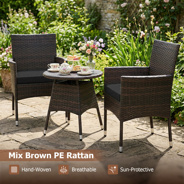Get breathable airflow with mix brown PE rattan<br>Hand-woven craftsmanship for an elegant classic look<br>The sun-protective surface ensures long-lasting durability<br>Contoured design for releasing your daily fatigue<br>Gain ergonomic comfort for optima