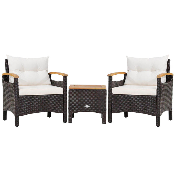 Heavy-duty steel frame with rustproof finish can stand the test of time<br>Durable mix brown PE rattan is elegant and suitable for outdoor use<br>Adjustable foot pads on the front feet of the sofa for added stability<br>Comfortable to sit with cozy backre