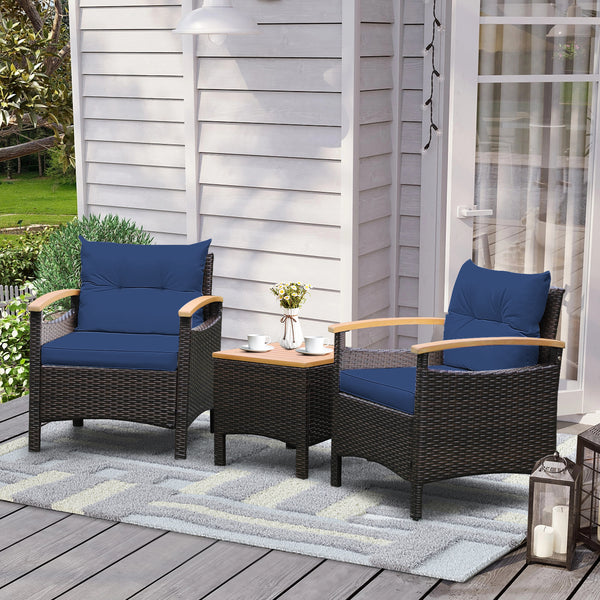 Heavy-duty steel frame with rustproof finish can stand the test of time<br>Durable mix brown PE rattan is elegant and suitable for outdoor use<br>Adjustable foot pads on the front feet of the sofa for added stability<br>Comfortable to sit with cozy backre
