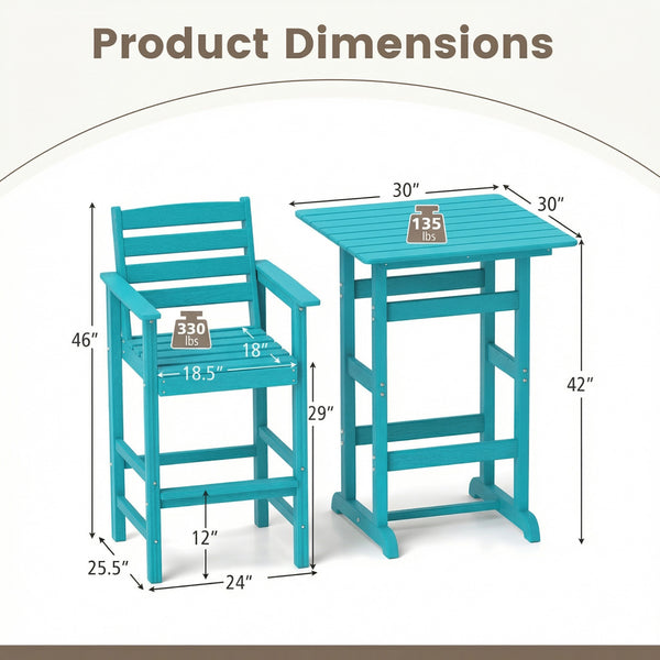 Made of high-quality HDPE for prolonged service life<br>Reinforced crossbars for added stability<br>Stainless steel screws for firm connection and longer using time<br>Cozy to sit with inclined backrest  wide armrests and footrest<br>Slatted seat is breat