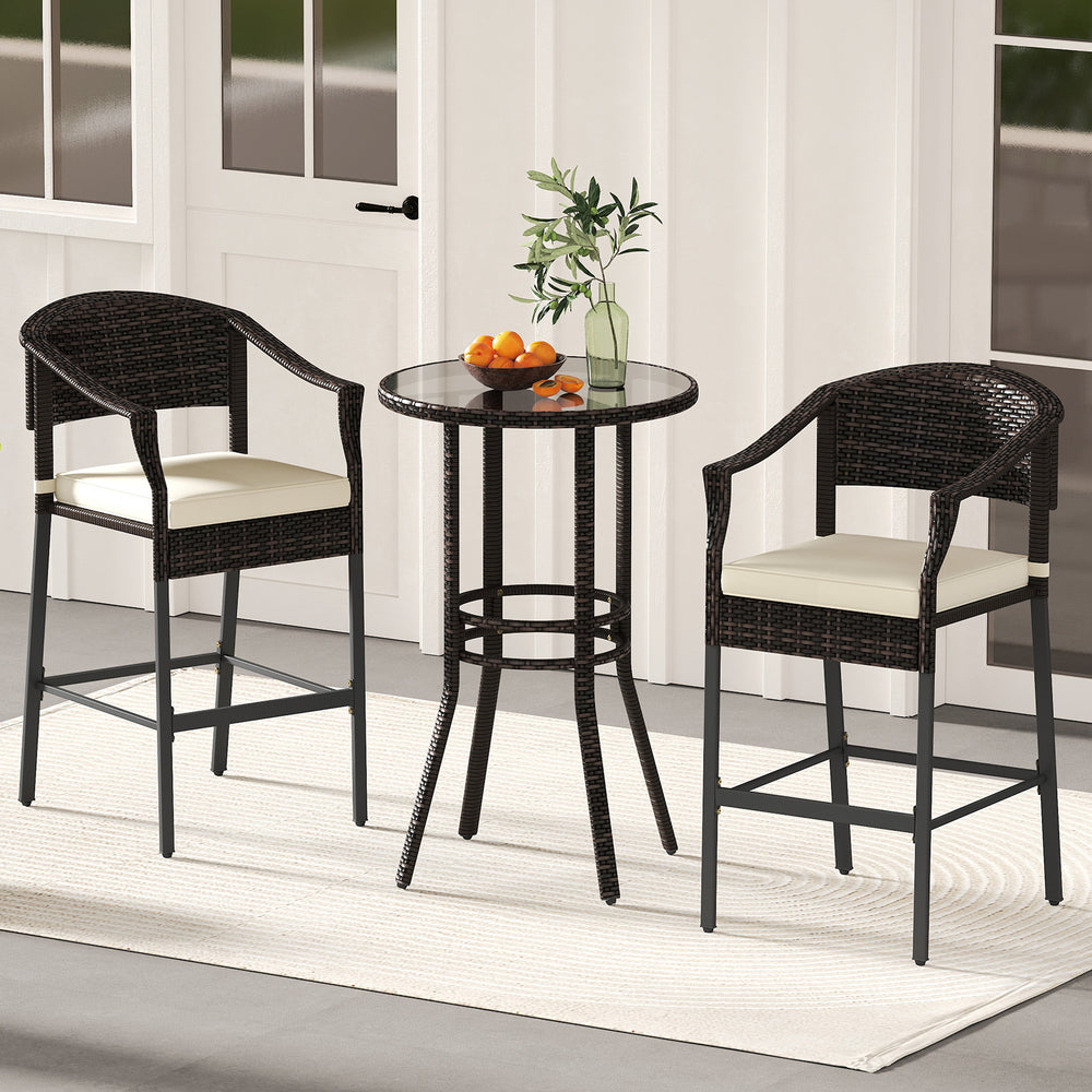 Hand-woven PE rattan for long-lasting use and much elegance<br>Seat cushions with soft fillings bring you optimal comfort<br>Zippered cushion covers are simple to detach and maintain<br>Fixing ties prevent the cushions from moving around<br>Reinforced met