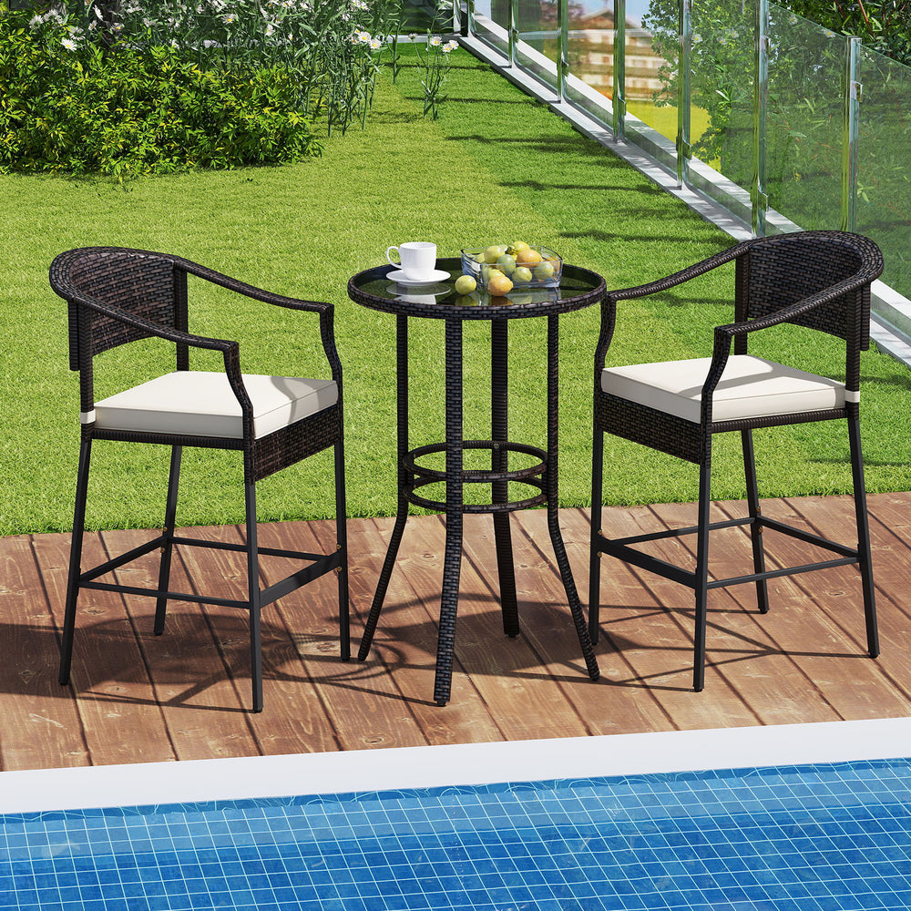 Hand-woven PE rattan for long-lasting use and much elegance<br>Seat cushions with soft fillings bring you optimal comfort<br>Zippered cushion covers are simple to detach and maintain<br>Fixing ties prevent the cushions from moving around<br>Reinforced met