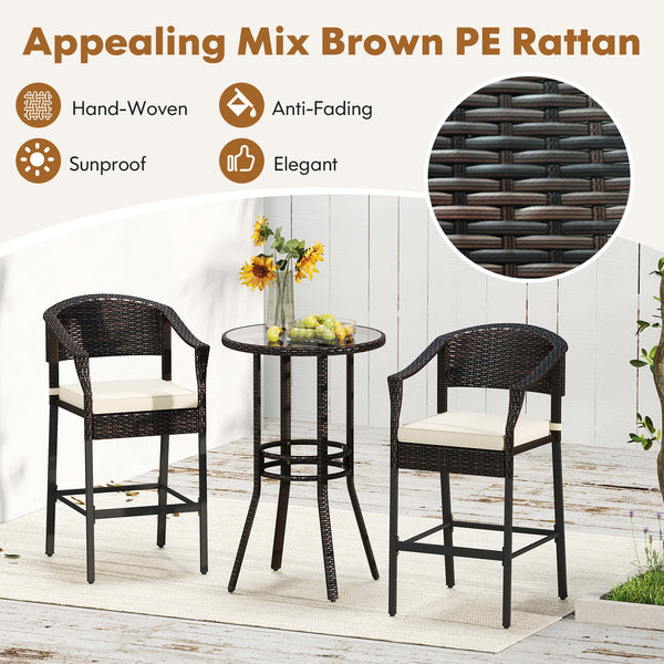 Hand-woven PE rattan for long-lasting use and much elegance<br>Seat cushions with soft fillings bring you optimal comfort<br>Zippered cushion covers are simple to detach and maintain<br>Fixing ties prevent the cushions from moving around<br>Reinforced met