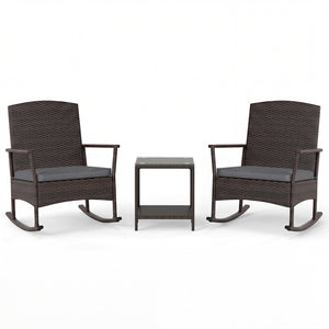 Stable rocking base with bottom stoppers and anti-slip pads<br>Wide seat and high backrest for better relaxation<br>Seat cushion with elastic fillings for extra comfort<br>Fixing ropes to keep cushions in place<br>Functional zippers for easy removal and w