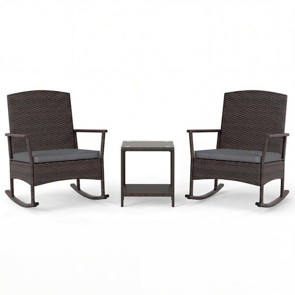 Stable rocking base with bottom stoppers and anti-slip pads<br>Wide seat and high backrest for better relaxation<br>Seat cushion with elastic fillings for extra comfort<br>Fixing ropes to keep cushions in place<br>Functional zippers for easy removal and w