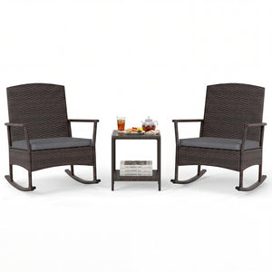 Stable rocking base with bottom stoppers and anti-slip pads<br>Wide seat and high backrest for better relaxation<br>Seat cushion with elastic fillings for extra comfort<br>Fixing ropes to keep cushions in place<br>Functional zippers for easy removal and w