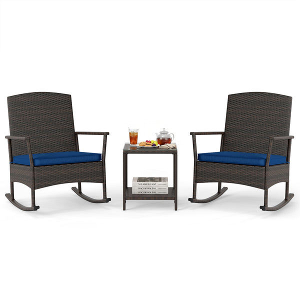 Stable rocking base with bottom stoppers and anti-slip pads<br>Wide seat and high backrest for better relaxation<br>Seat cushion with elastic fillings for extra comfort<br>Fixing ropes to keep cushions in place<br>Functional zippers for easy removal and w