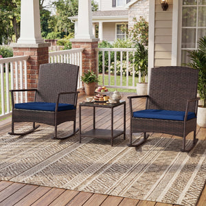 Stable rocking base with bottom stoppers and anti-slip pads<br>Wide seat and high backrest for better relaxation<br>Seat cushion with elastic fillings for extra comfort<br>Fixing ropes to keep cushions in place<br>Functional zippers for easy removal and w