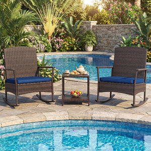 Stable rocking base with bottom stoppers and anti-slip pads<br>Wide seat and high backrest for better relaxation<br>Seat cushion with elastic fillings for extra comfort<br>Fixing ropes to keep cushions in place<br>Functional zippers for easy removal and w